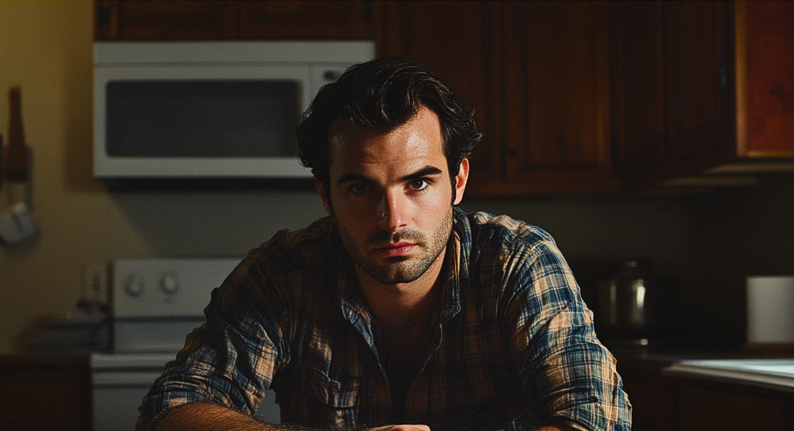 A serious man seated at a kitchen table | Source: No source