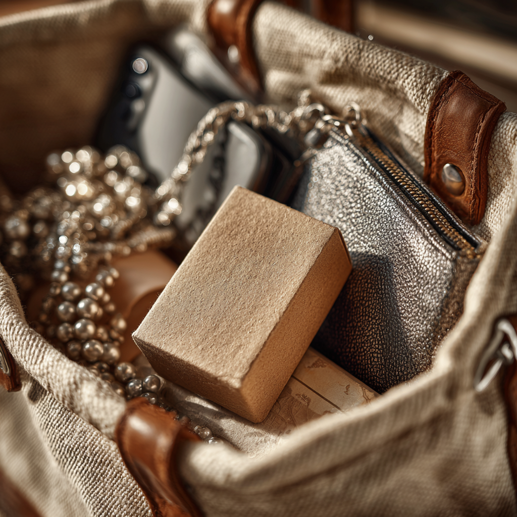 Items in an open handbag | Source: No source