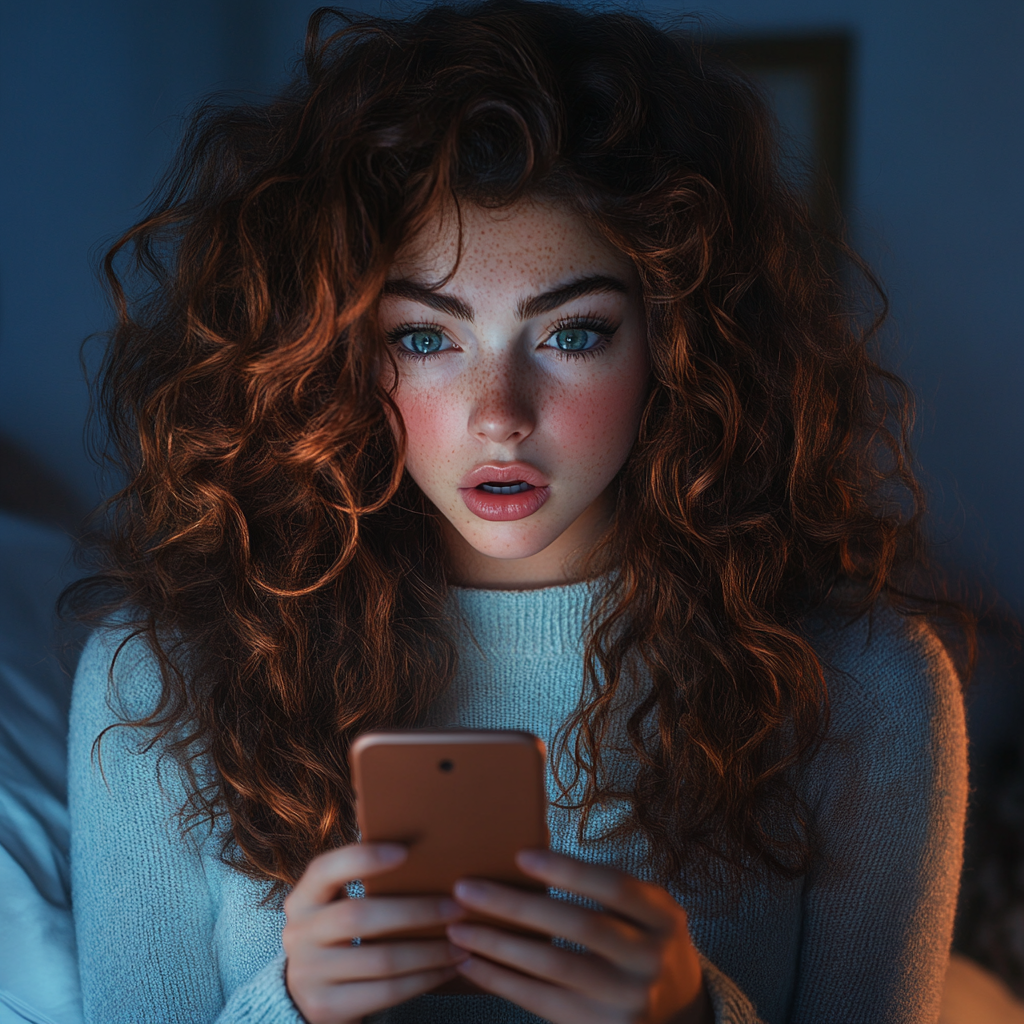 A shocked woman looking at her phone | Source: no source