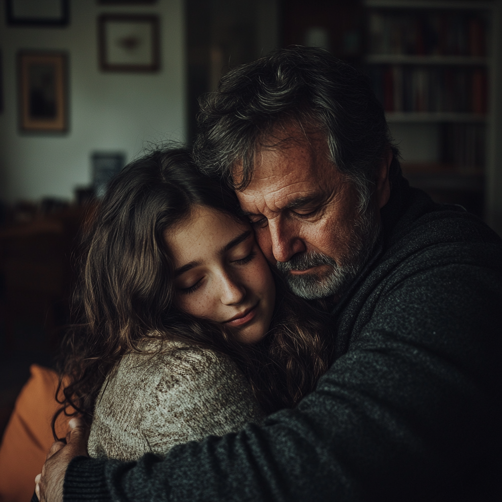 A father hugging his daughter | Source: no source