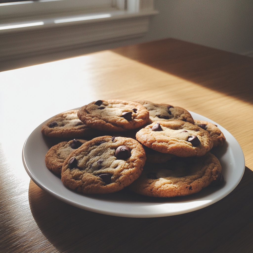 A plate of chocolate chip cookies | Source: no source