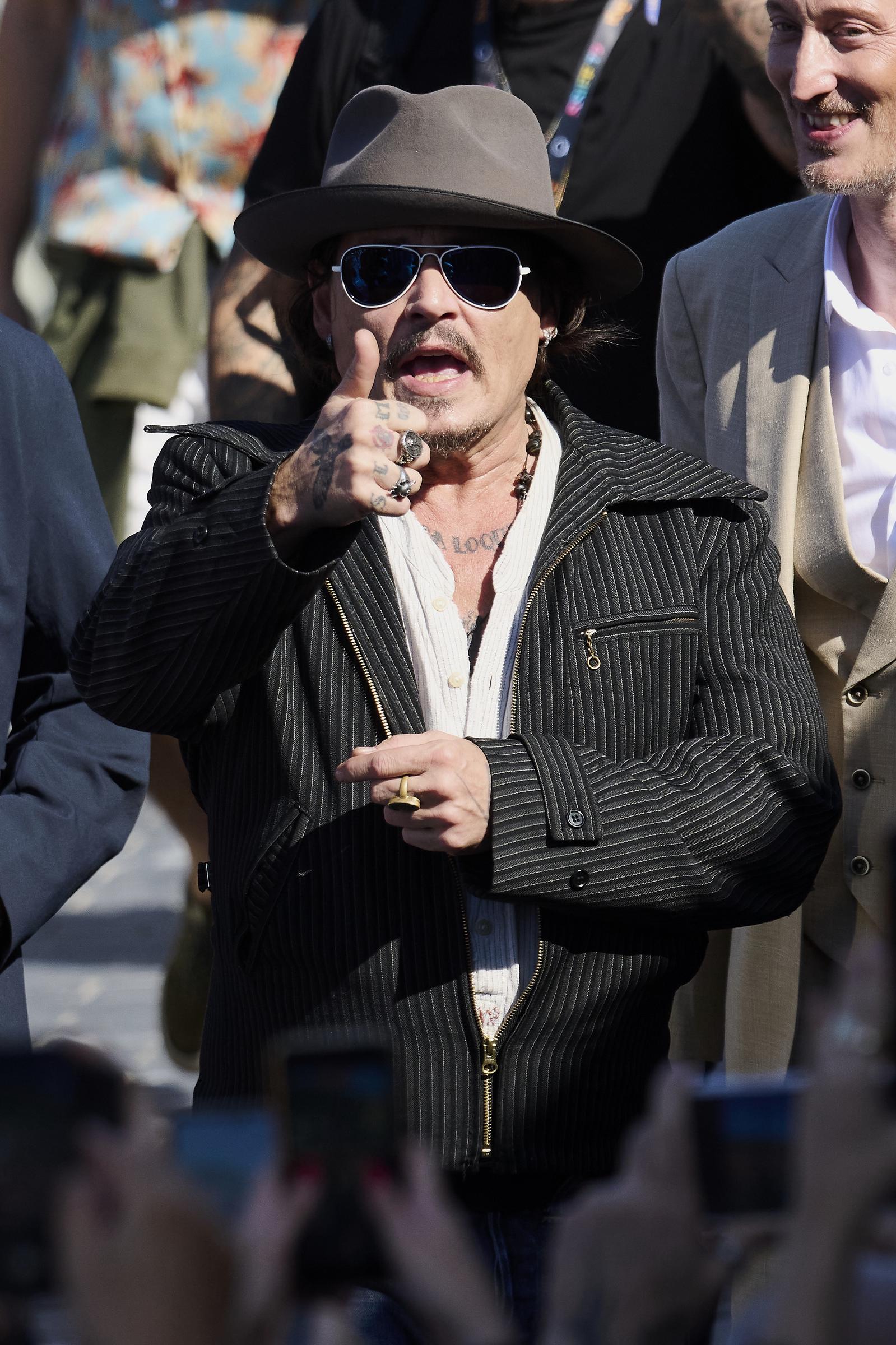 Johnny Depp attends the "Modi, Three Days on the Wing of Madness" photocall during the 72nd San Sebastian International Film Festival at the Kursaal Palace on September 24, 2024, in San Sebastian, Spain. | Source: Getty Images
