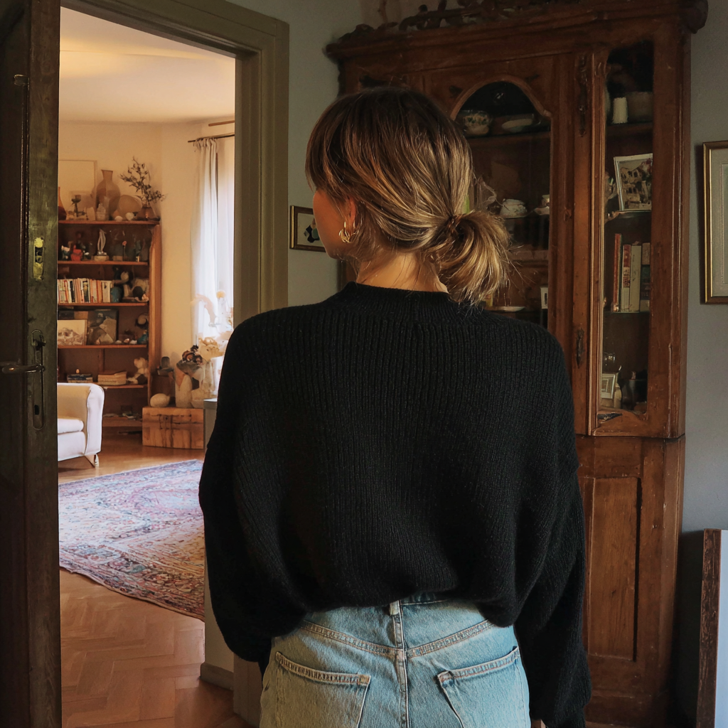 A woman walking away | Source: No source