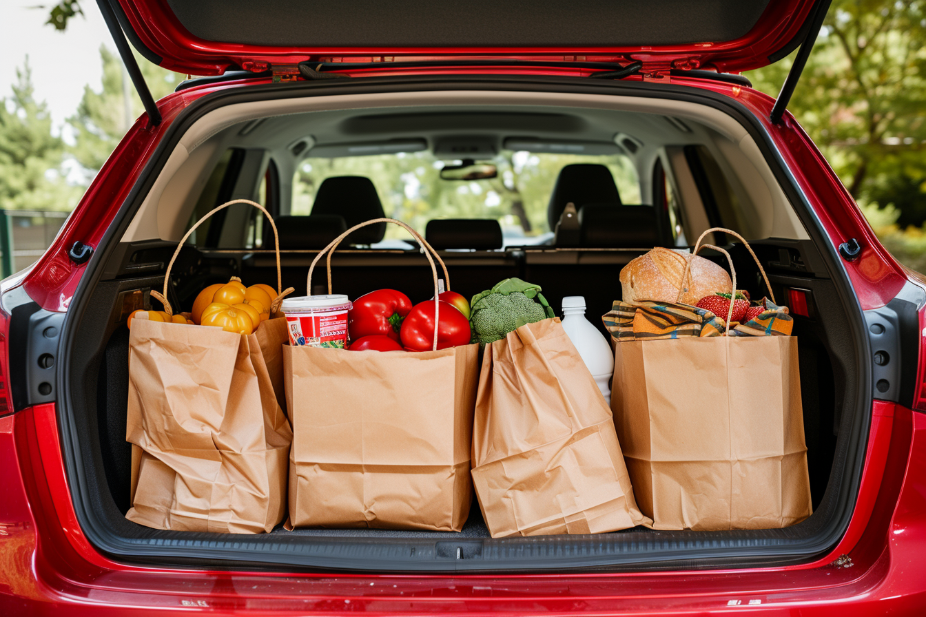 Grocery bags in a trunk | Source: No source