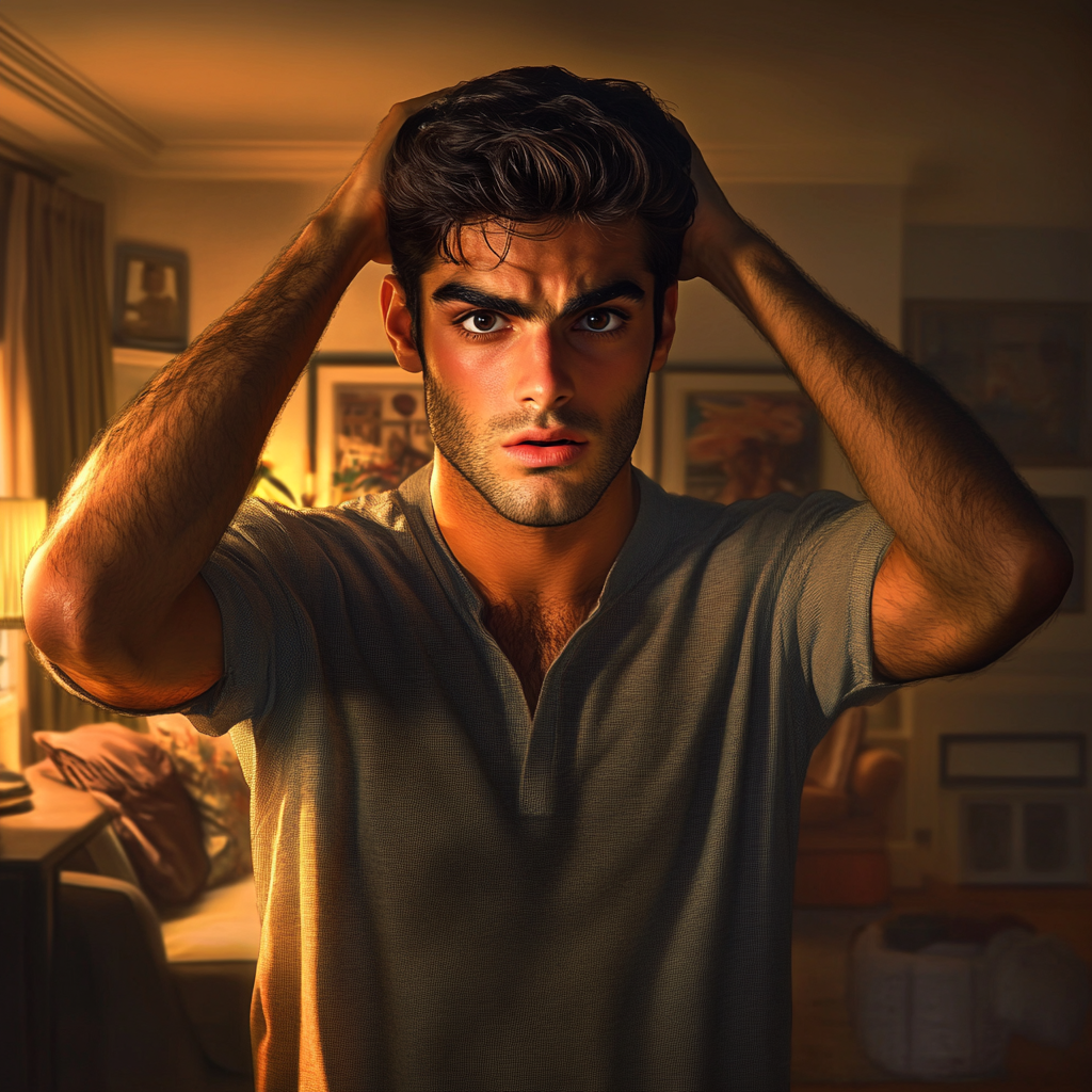A confused man holding his head | Source: no source