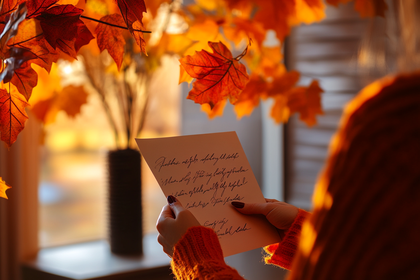 A woman holding a letter | Source: no source