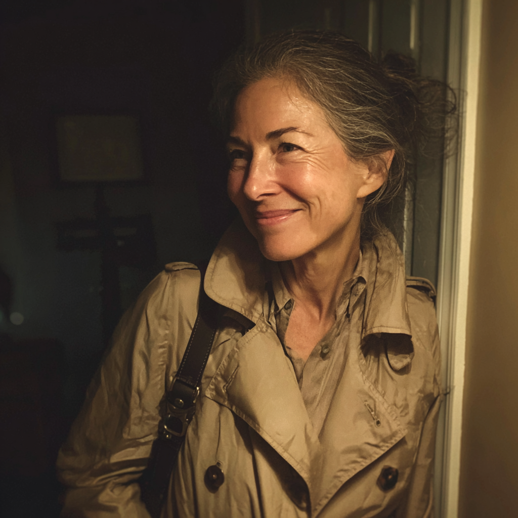A smiling older woman wearing a coat | Source: no source