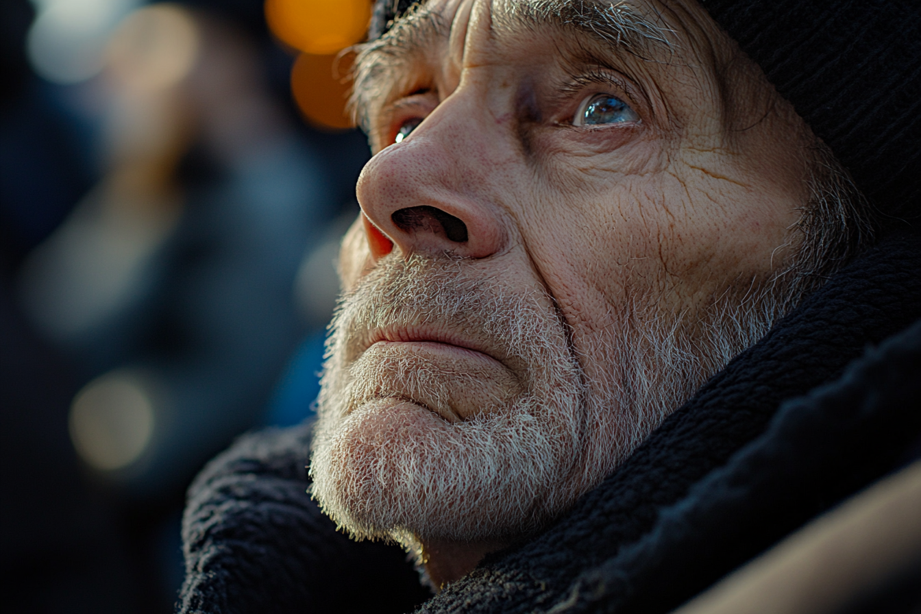 A man staring up | Source: No source
