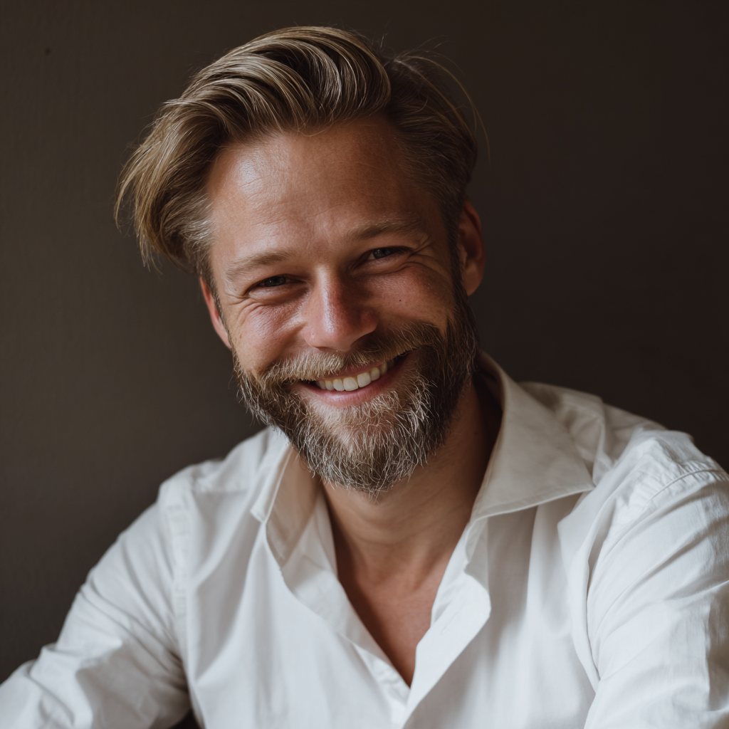A smiling man wearing a white formal shirt | Source: no source