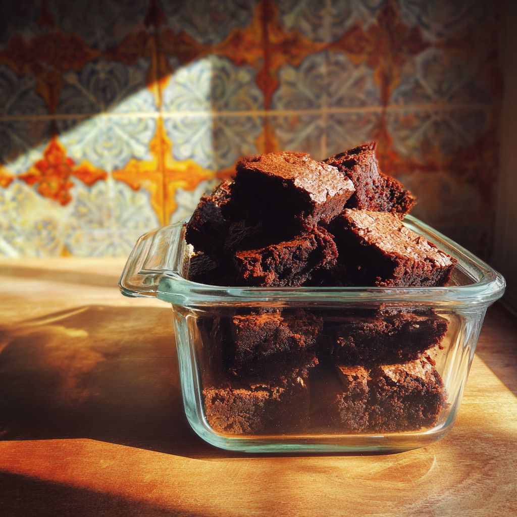 A container of leftover brownies | Source: No source