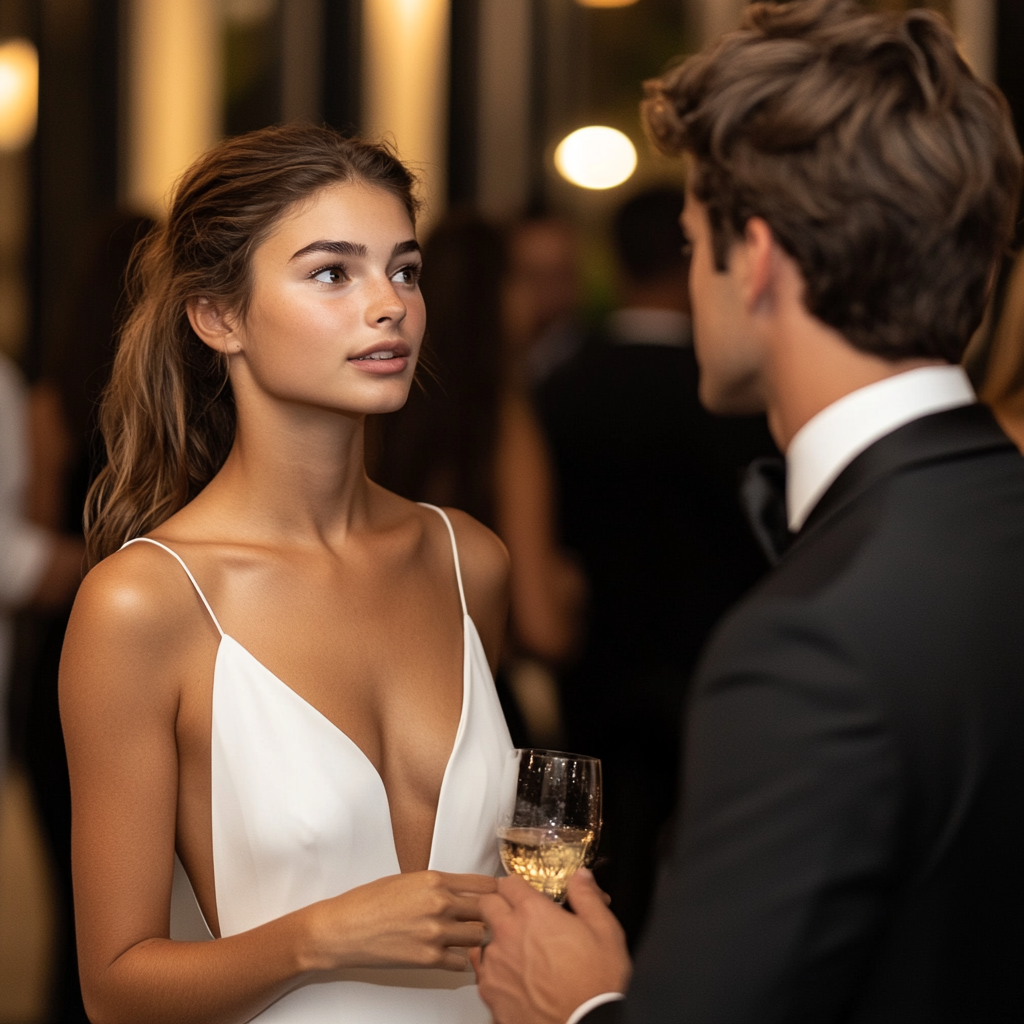 An awkward woman talking to a man | Source: No source