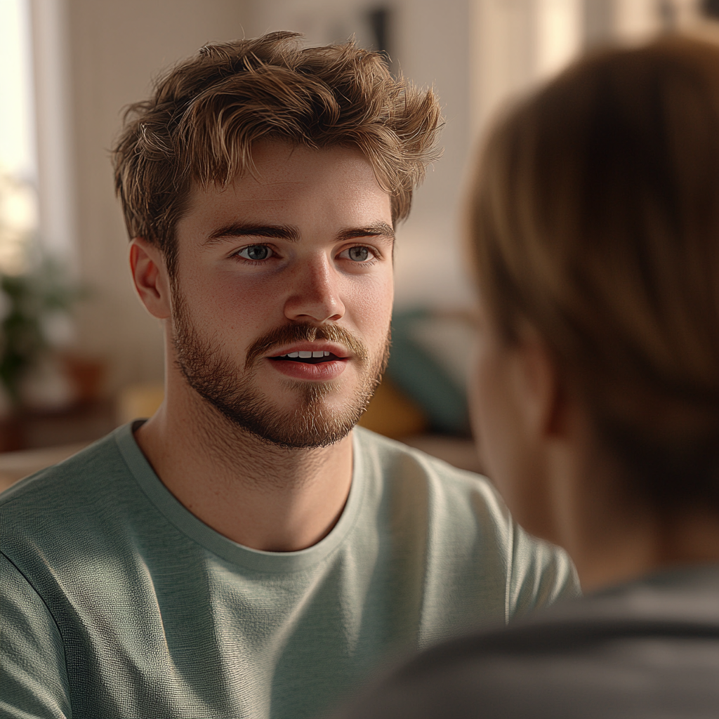 A man talking to a woman | Source: no source