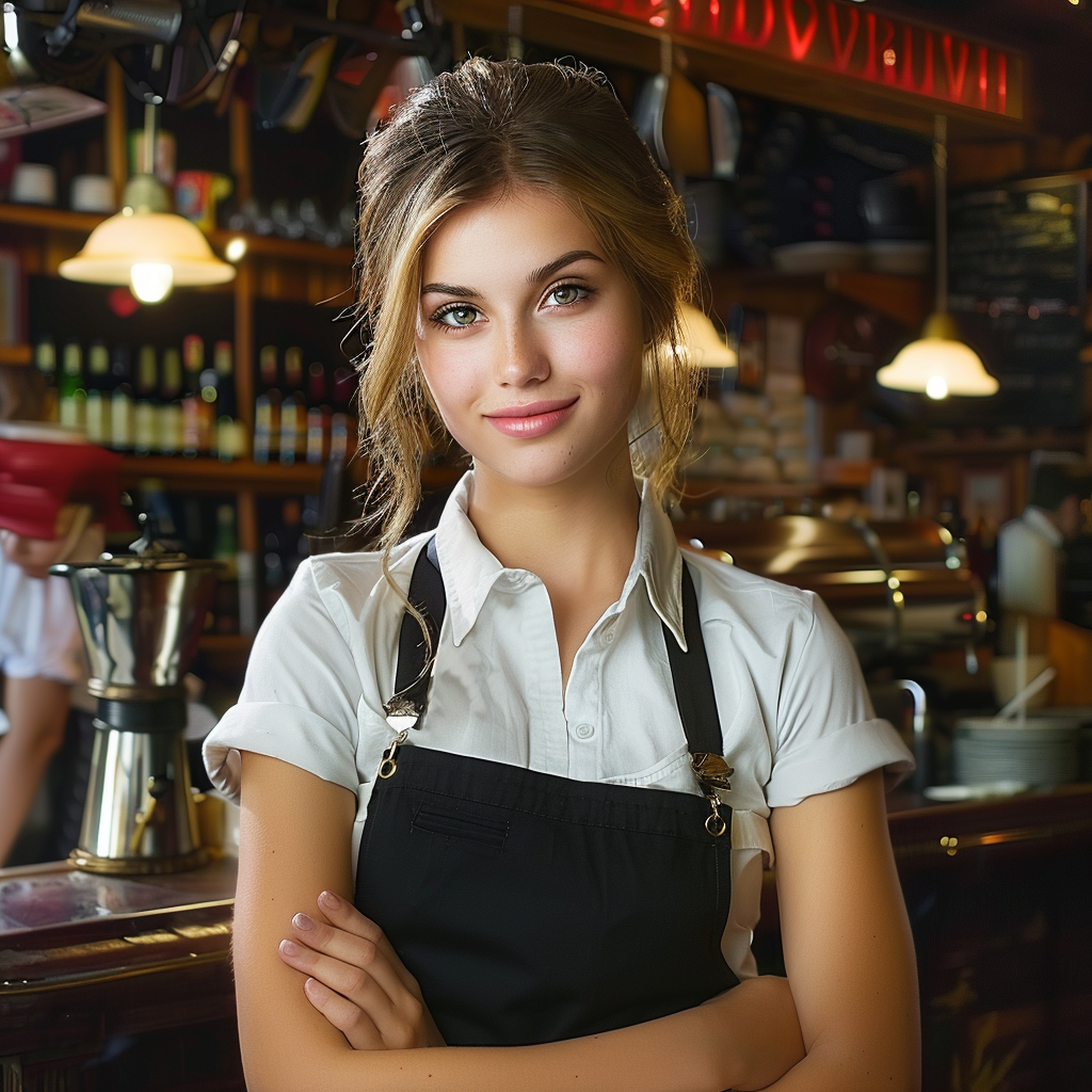 A waitress going about her usual workday with a warm smile at an elite restaurant | Source: No source