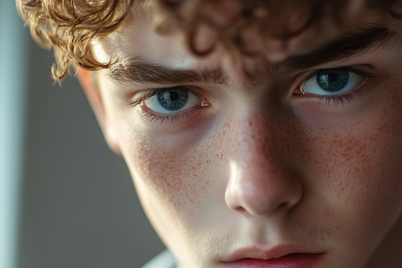 A teen boy staring at someone worriedly | Source: No source