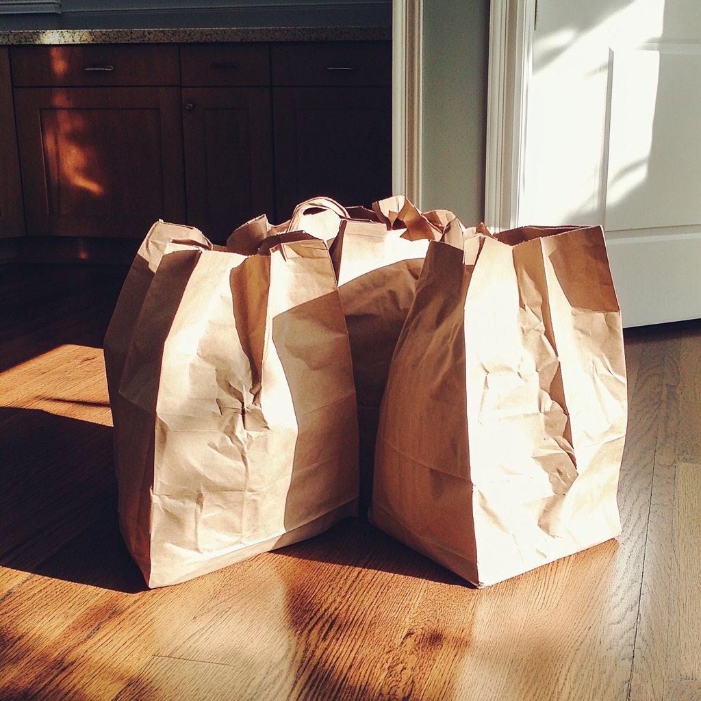 Grocery bags on the floor | Source: No source