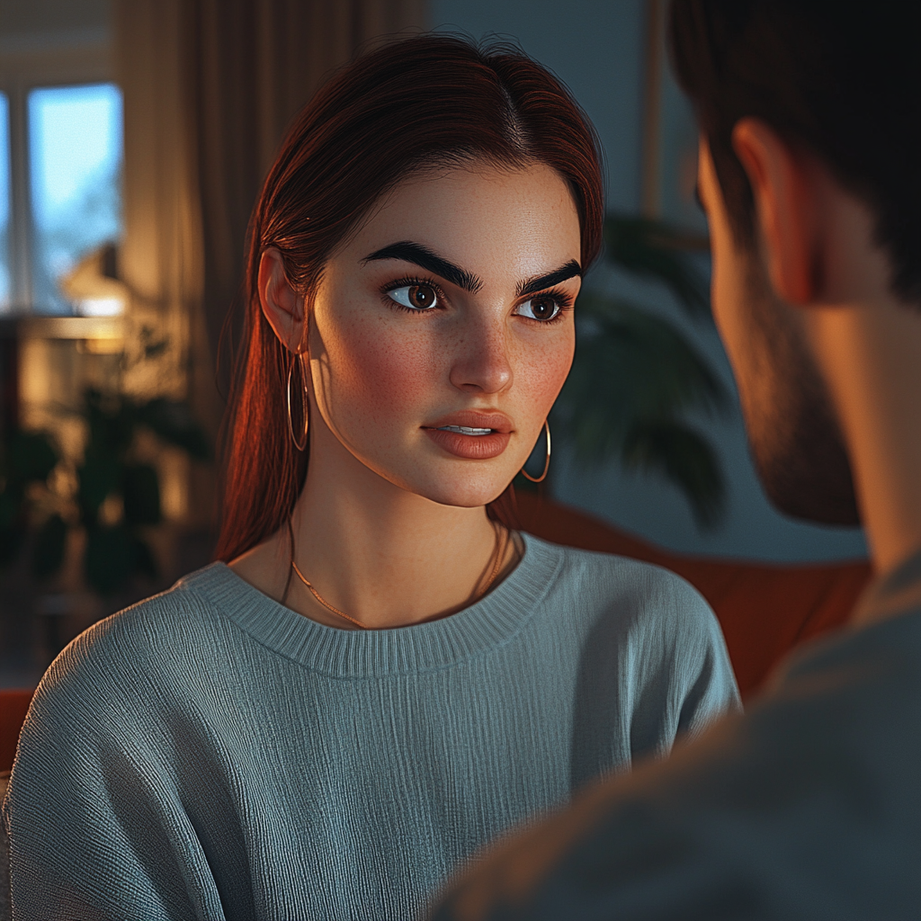 A woman talking to her husband | Source: No source
