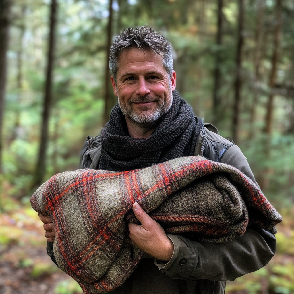 A man holding a blanket | Source: no source