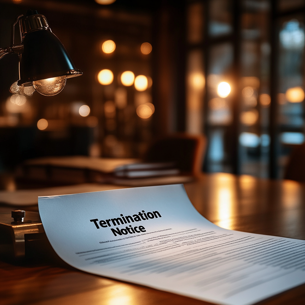 A termination notice lying on the table | Source: no source