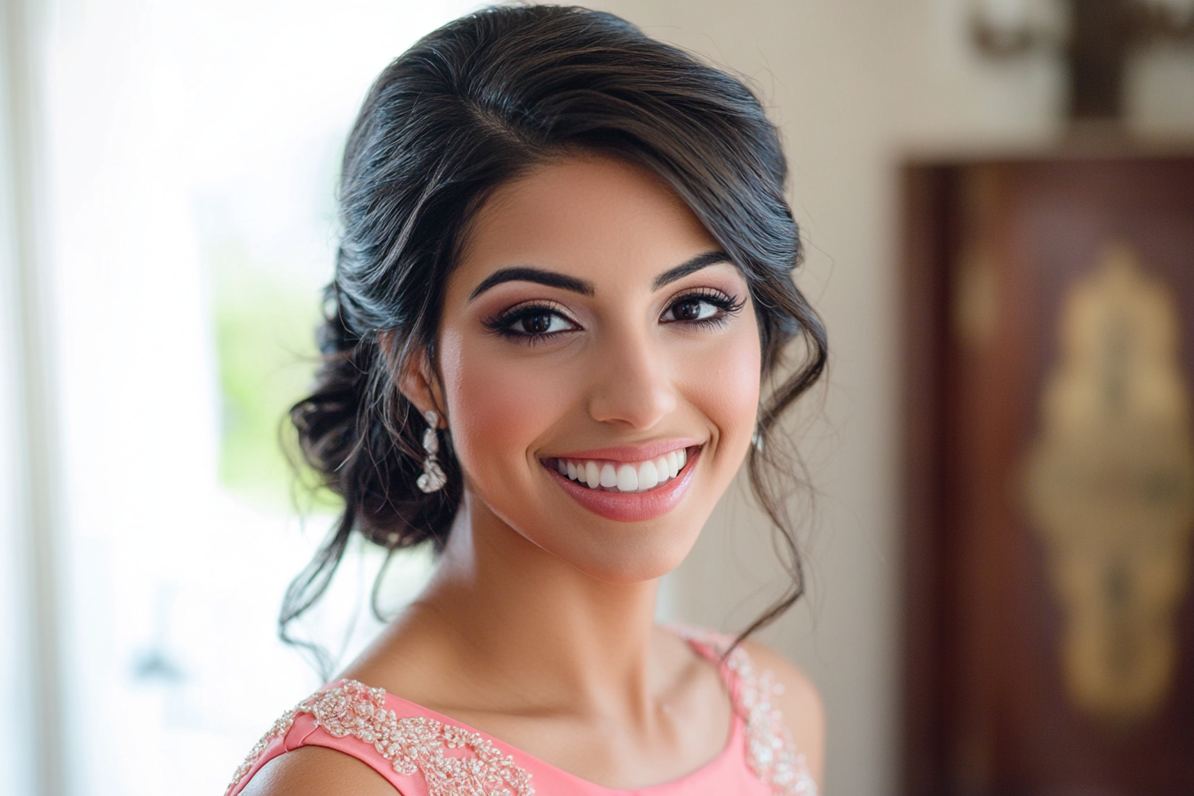 A smiling bridesmaid | Source: No source