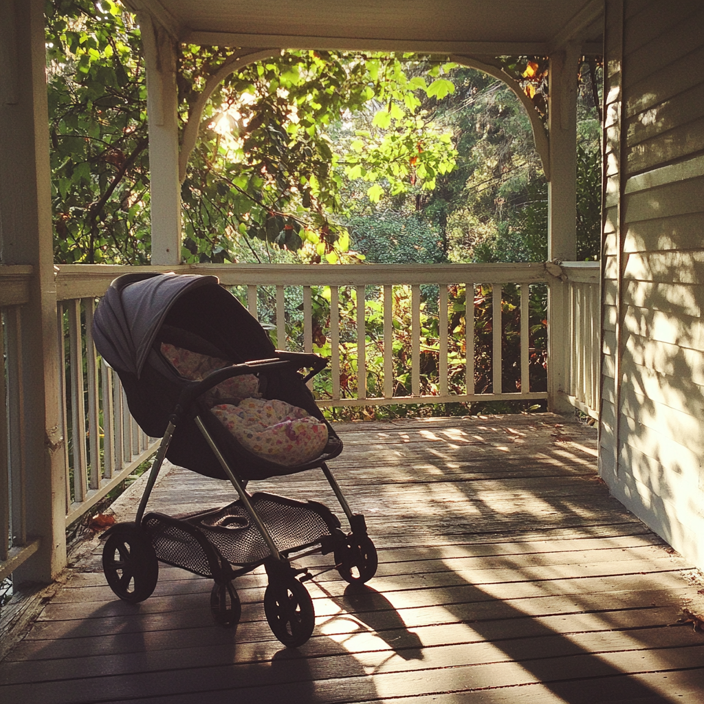 A stroller on a porch | Source: no source