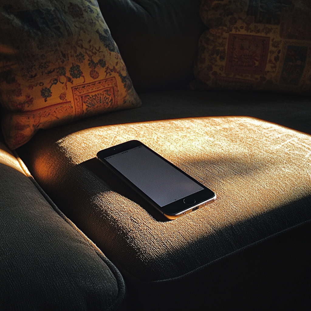 A cellphone left on a couch | Source:  no source