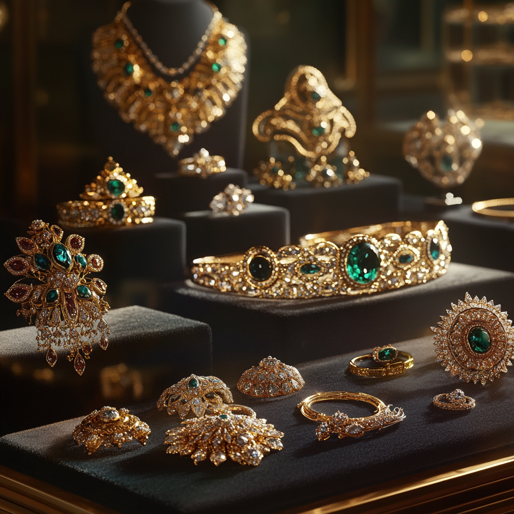 Jewelry displayed on a table | Source: No source