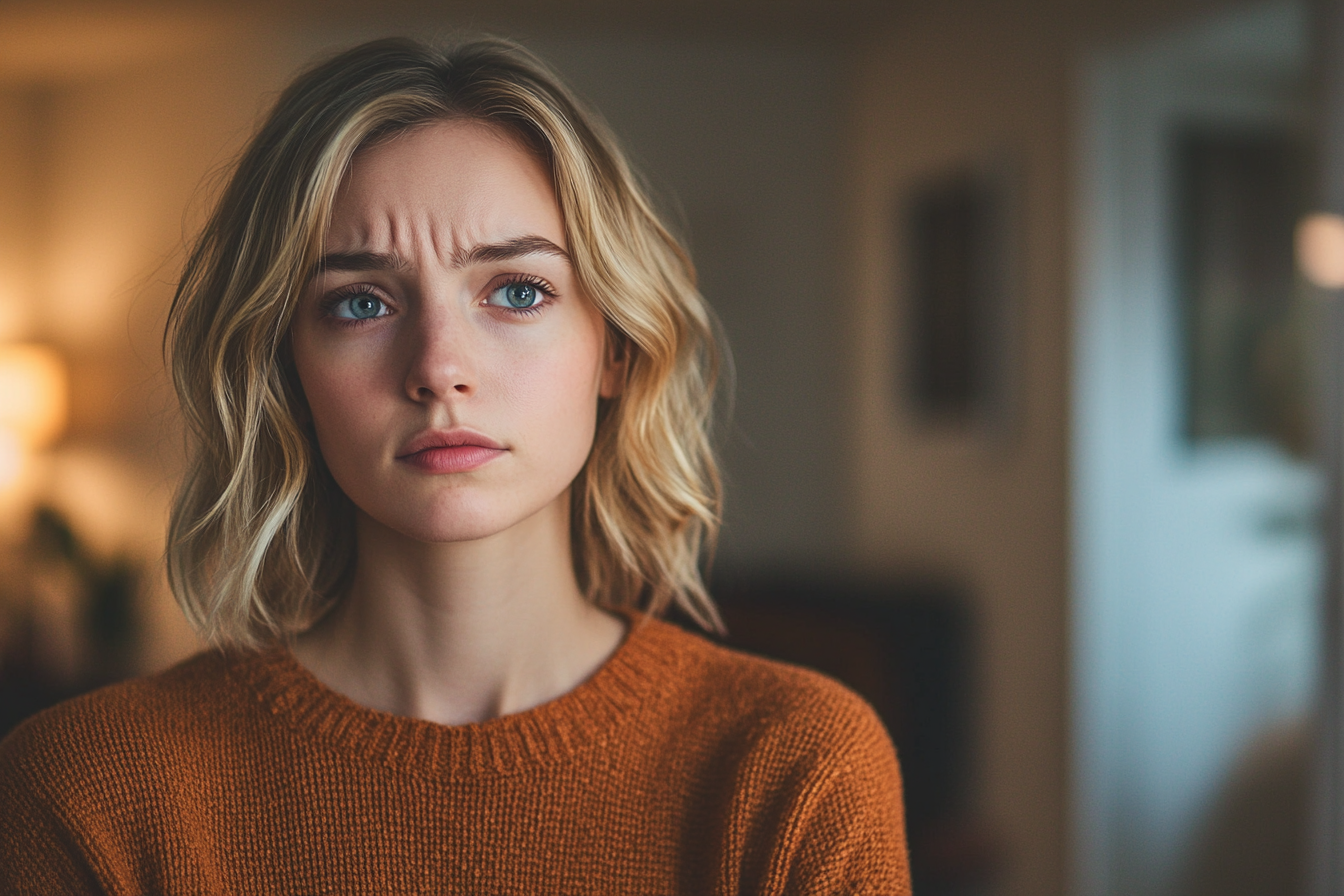 A disheartened woman looking at someone | Source: no source