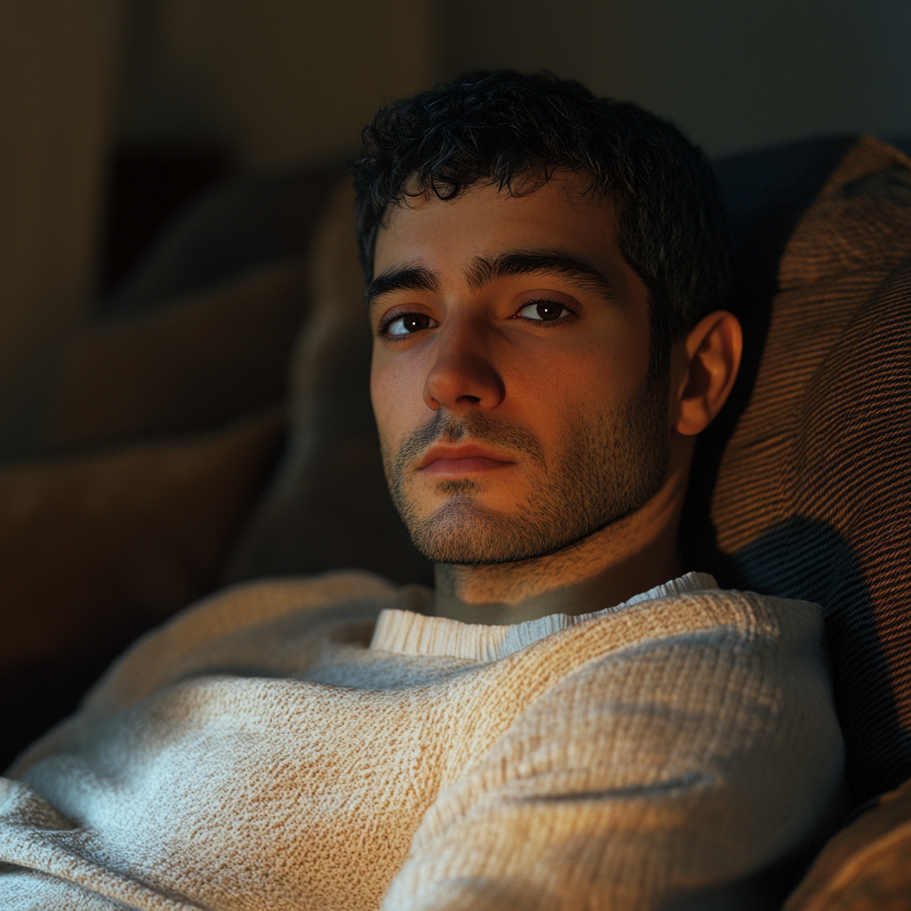 A man sitting on a couch | Source: no source