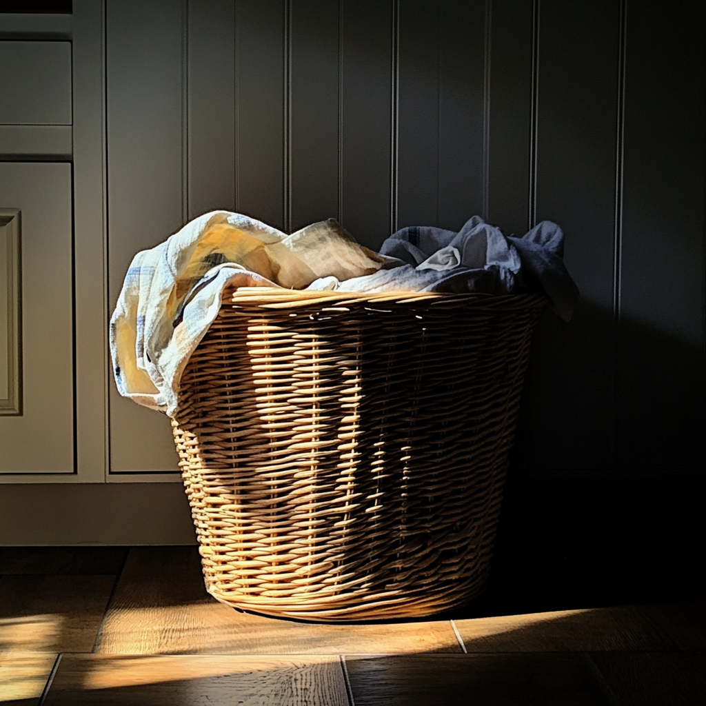 A laundry basket with clothes | Source: no source