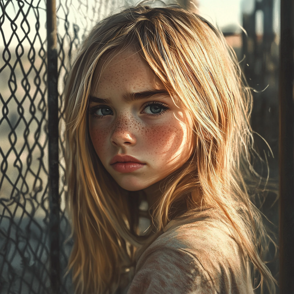 A teenage girl standing near a fence | Source: no source