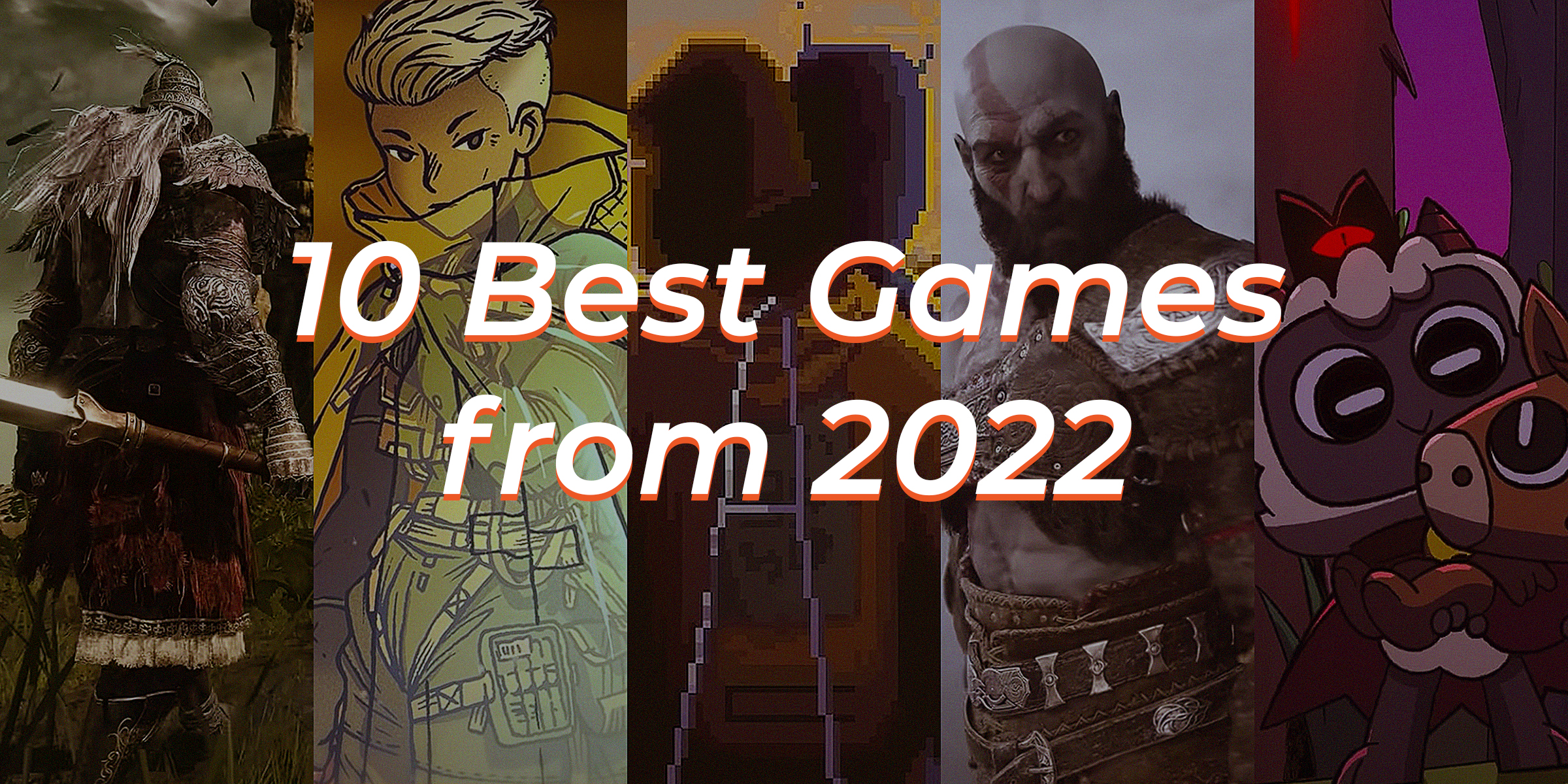 Characters from different games with the overlayed words, "10 Best Games from 2022." | Image: Amodays