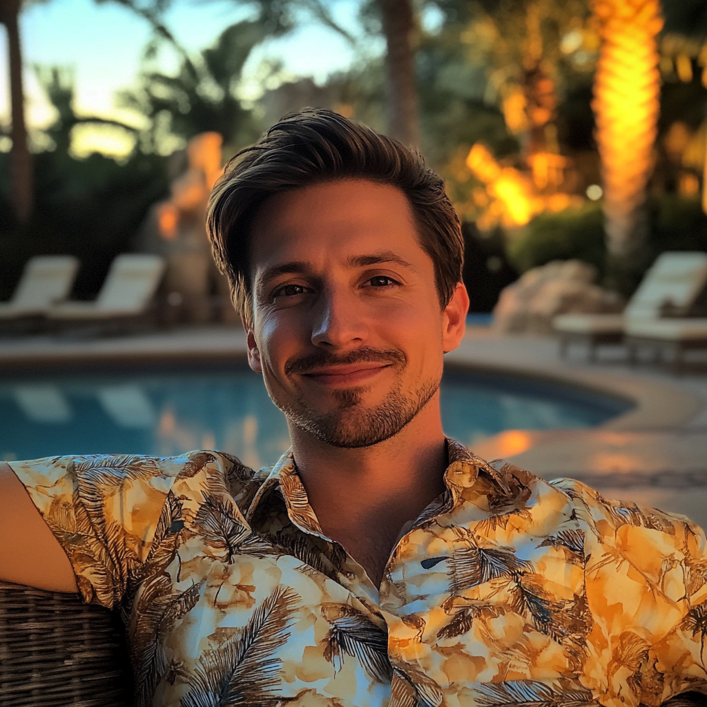 A man sitting on a lounger and smiling | Source: No source
