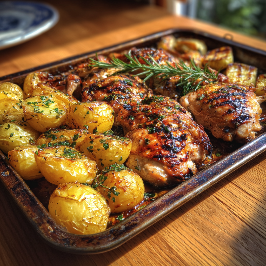 A tray of food on a kitchen counter | Source: No source