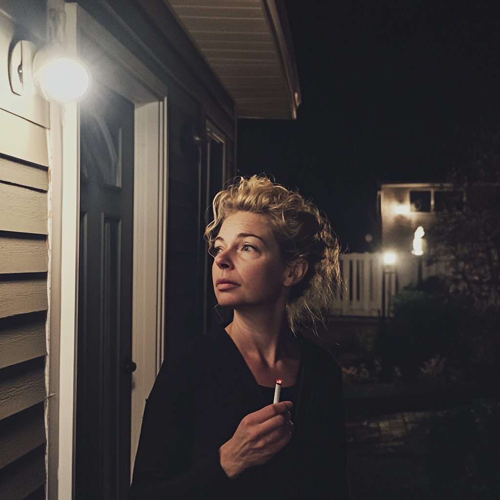 A woman smoking outside | Source: No source
