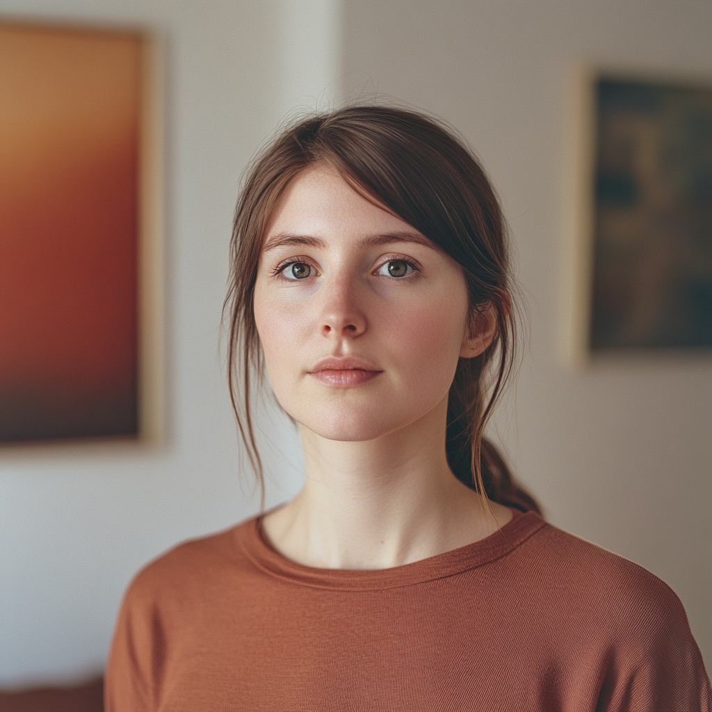 A young woman looking straight ahead | Source: No source