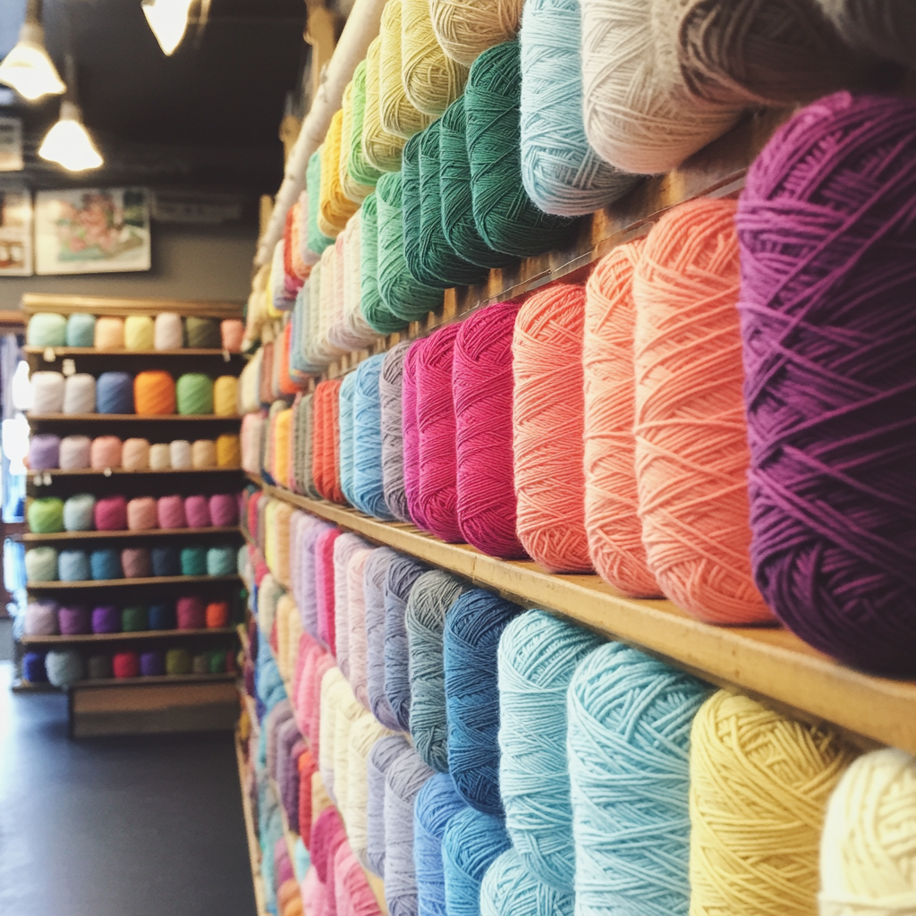 Different colored yarn in a store | Source:  no source