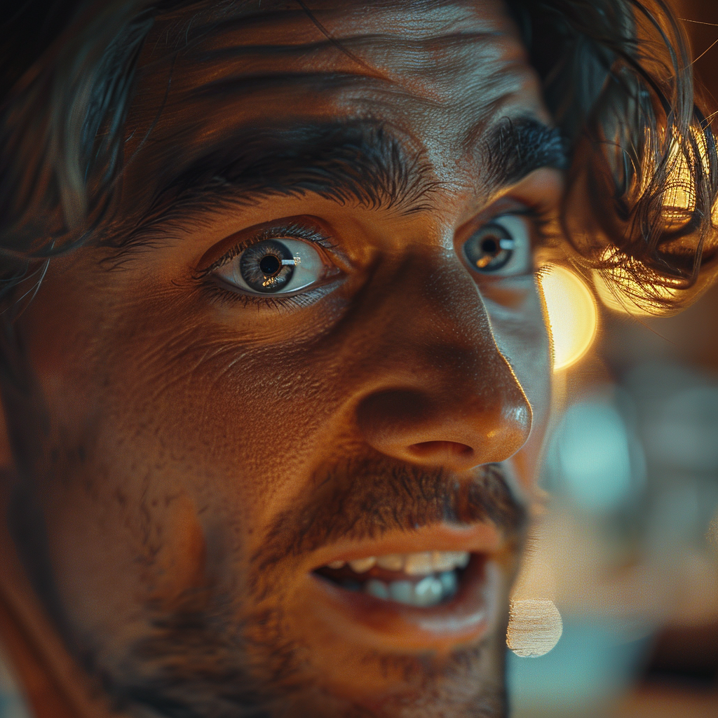 A shocked man looking around | Source: No source