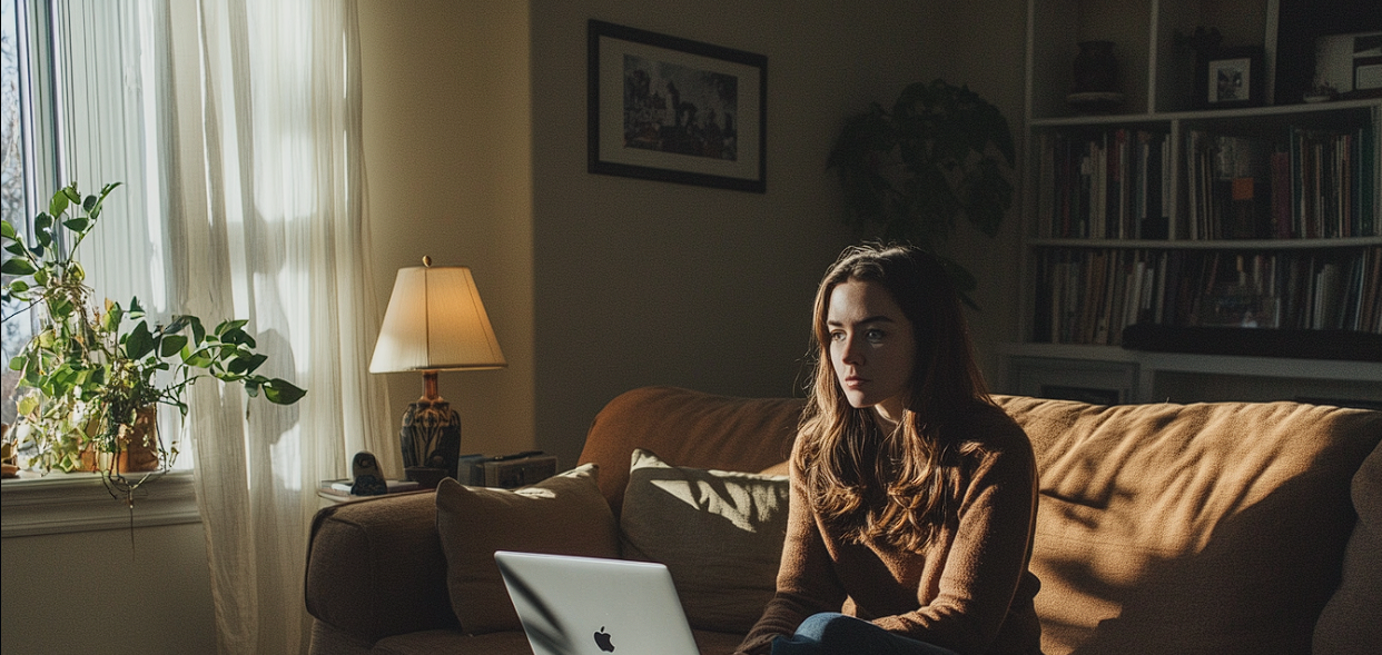 A thoughtful woman and her laptop | Source: No source