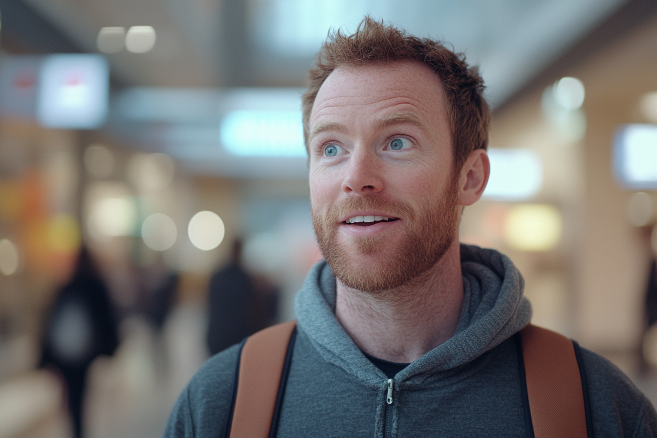 A man talking in a mall | Source: no source