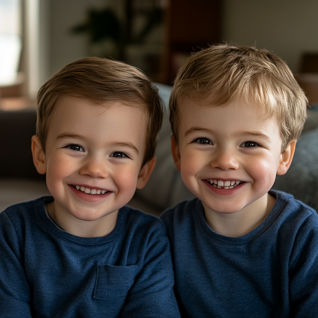 Smiling twin boys | Source: no source