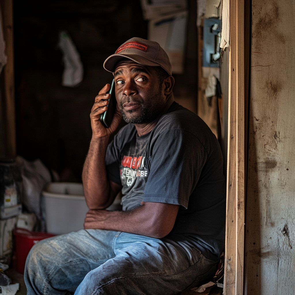 A handyman talking on his phone | Source: no source