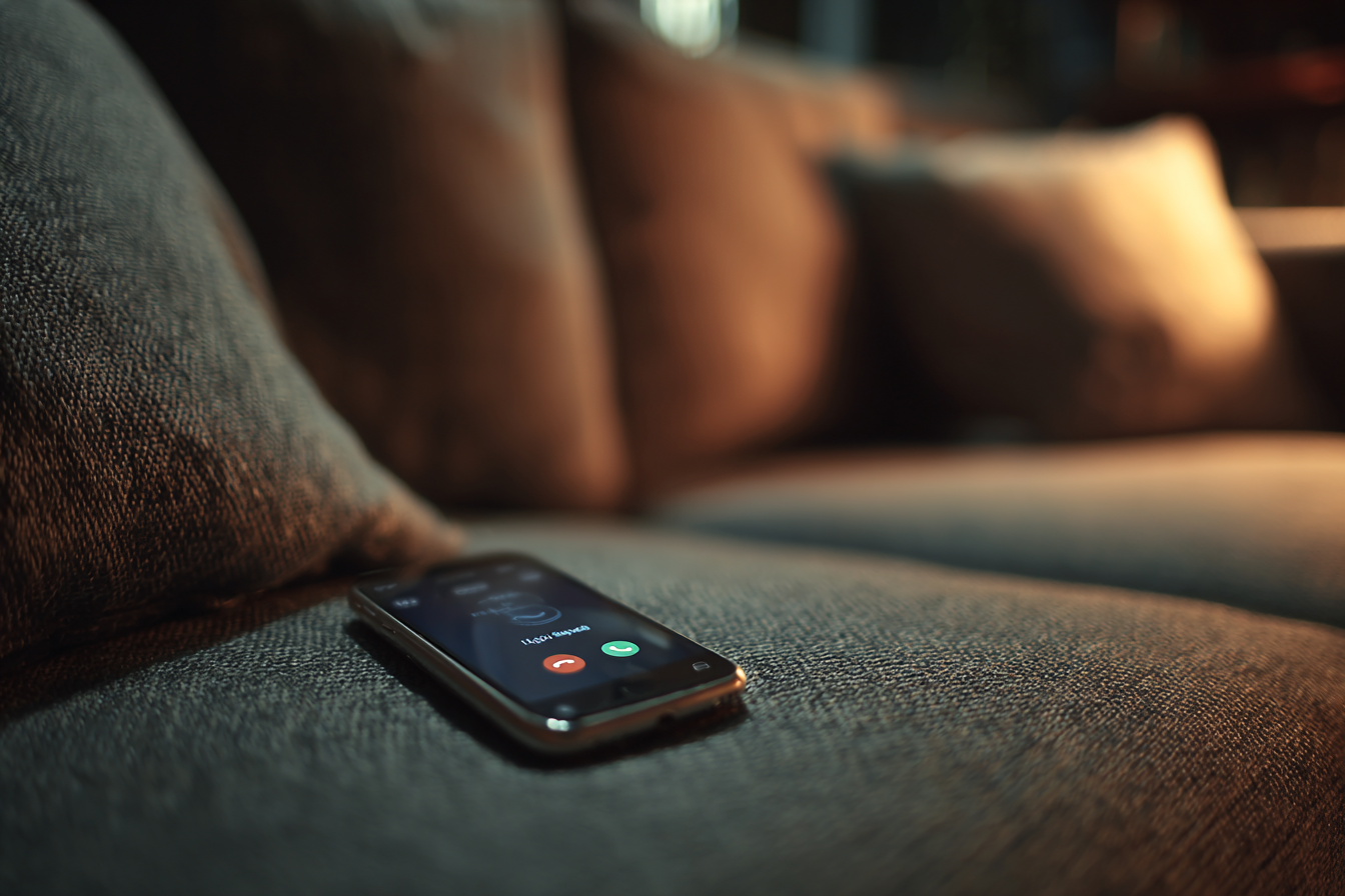 A phone on a couch | Source: No source