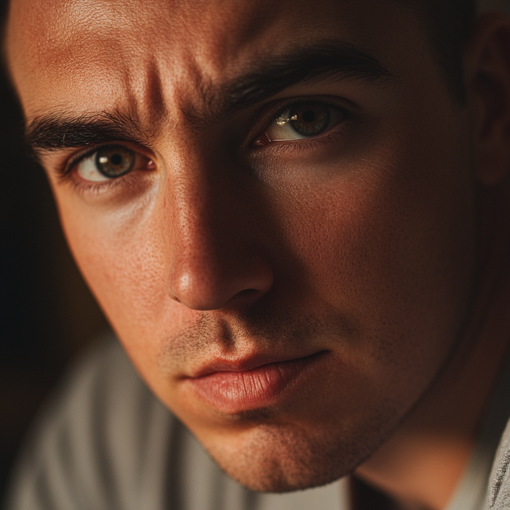 A close-up shot of a man's face | Source: no source