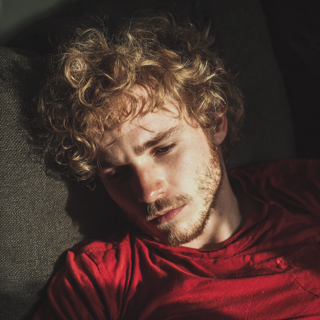 A man lying on a couch | Source: no source
