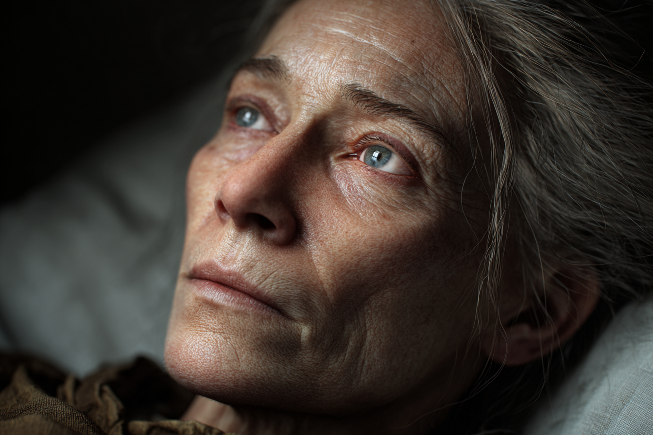 A close-up shot of an older woman's face | Source: no source
