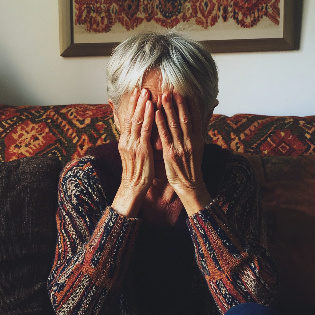 A woman holding her head | Source: No source