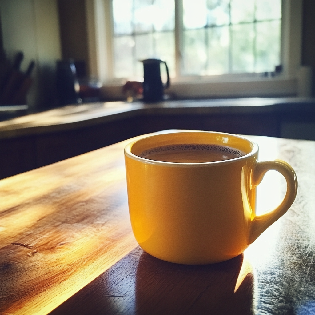 A mug of coffee on a table | Source: no source