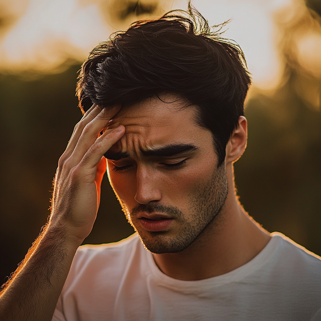 A desperate man holding his head | Source: No source