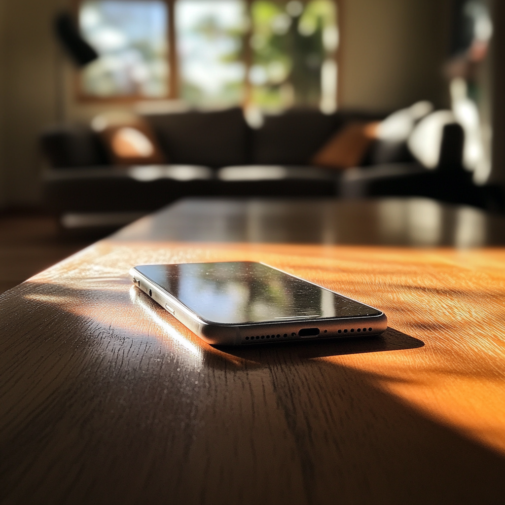 A cellphone on a table | Source: No source