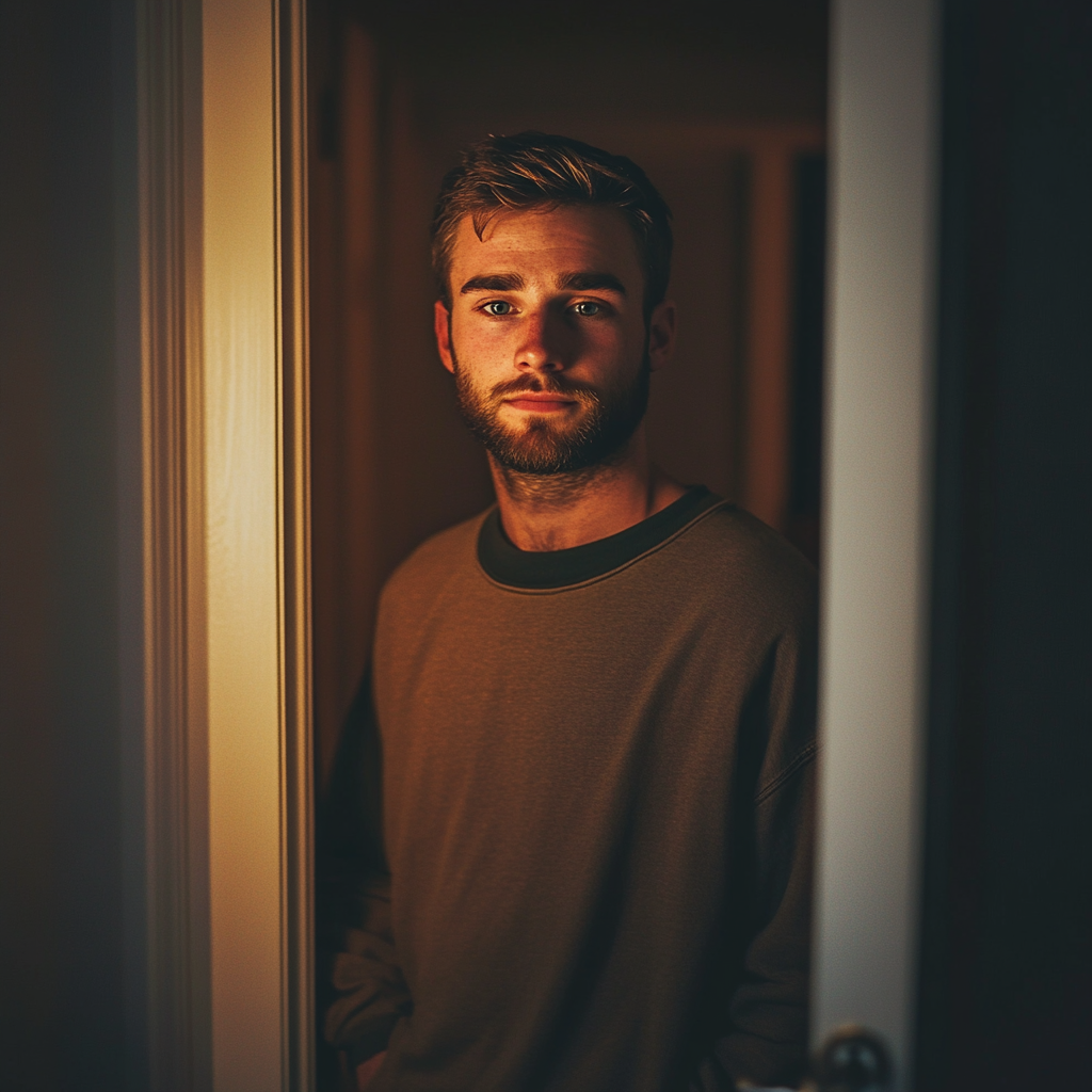 A man about to close his bedroom door | Source: no source